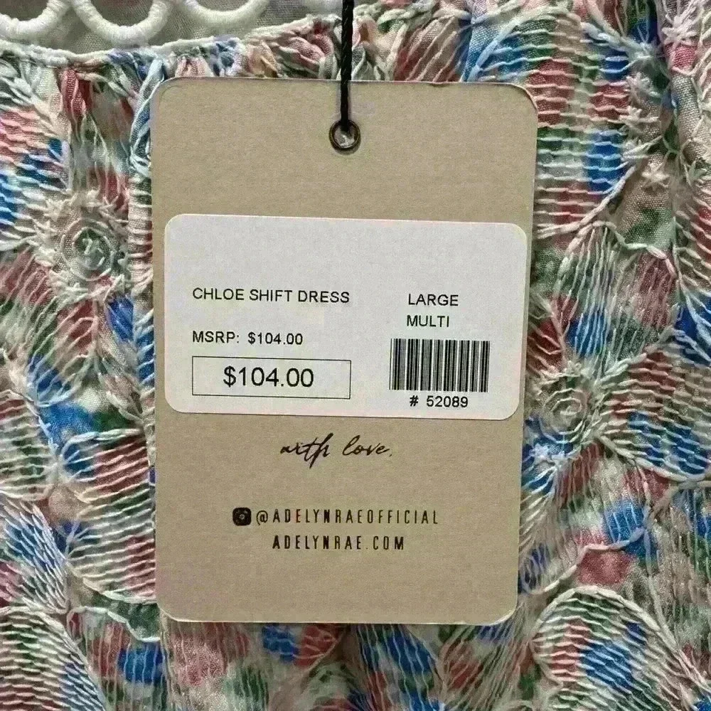 NWT - Adelyn Ray Embroidered Shift Dress - Picture 3 of 4